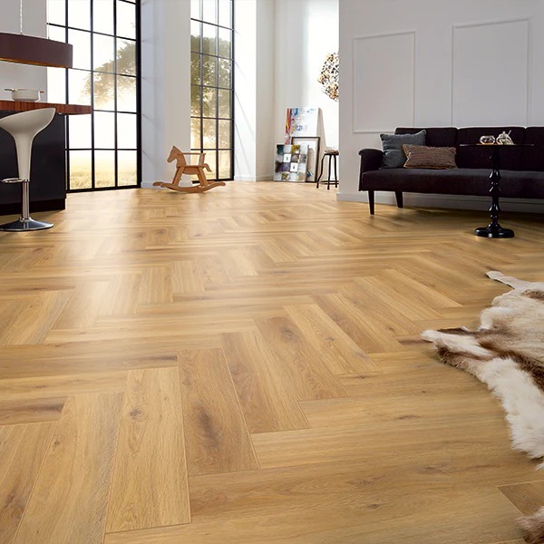 Herringbone laminate flooring